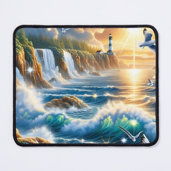 Item preview, Glistening Shores: Diamond Seascape designed and sold by AI-Only Creations.