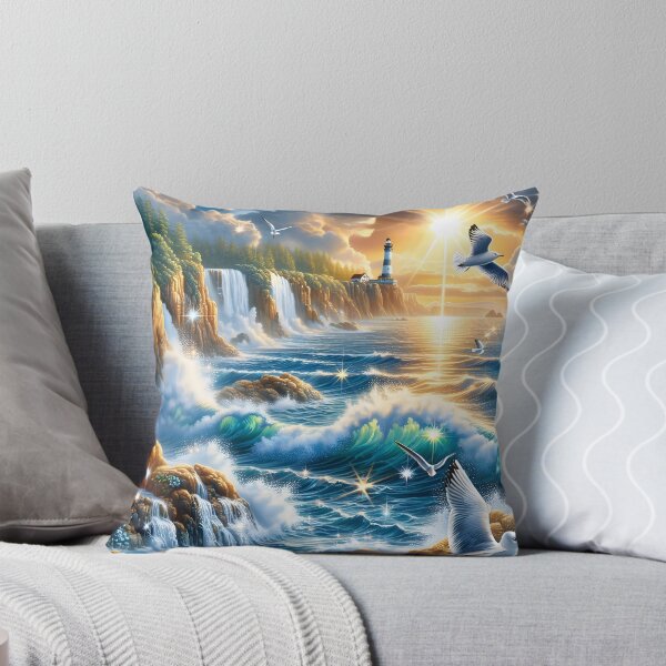 Item preview, Glistening Shores: Diamond Seascape designed and sold by AI-Only Creations.