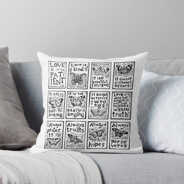 Item preview, Love Is Patient, Love is Kind Butterflies Linocut Image designed and sold by SarahFullerArt.