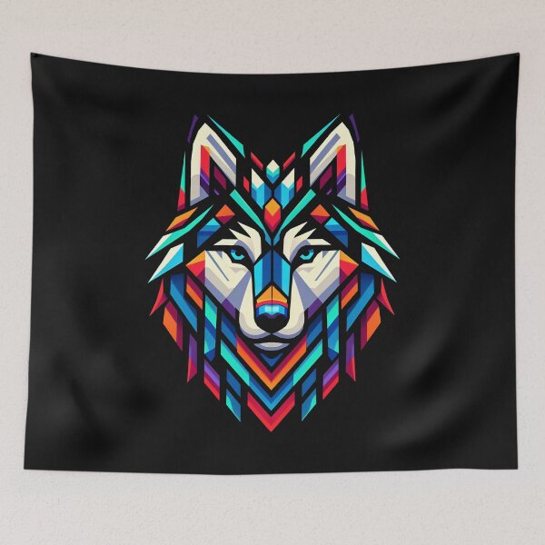 Item preview, Wolf dog geometric art, pop art, Polygonal illustration designed and sold by CutOriginalArt.