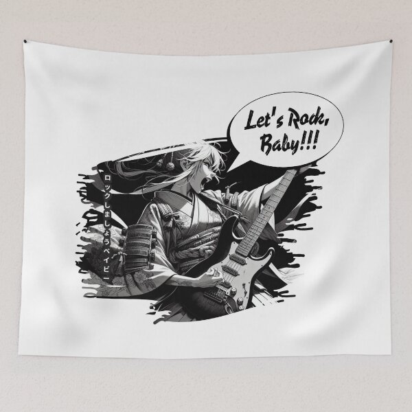 Item preview, Let´s Rock Baby, black and white anime style designed and sold by Animetal-Shop.