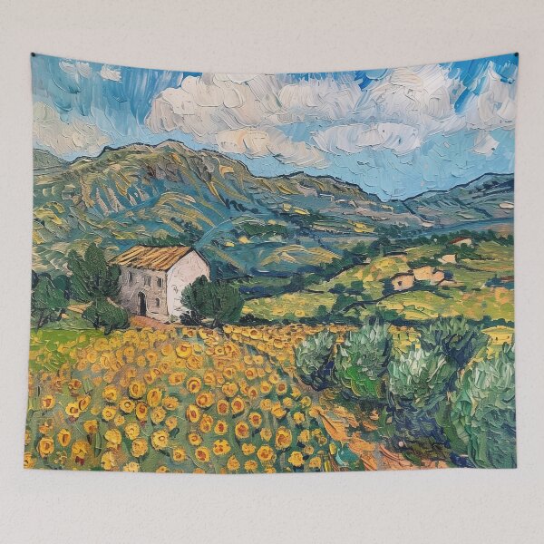 Item preview, Albanian landscape | Painting in the style of Vincent van Gogh designed and sold by ComicsFactory.