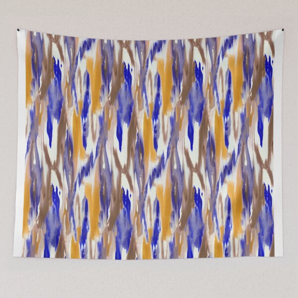 Item preview, Ink fusion water effect blue orange designed and sold by Alessandro Remo Mazzoni Remotextiles.