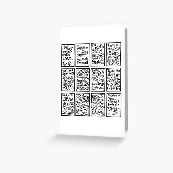 Artikel-Vorschau von Psalm 104 Ocean Lob Linolschnittbild, designt und verkauft von SarahFullerArt.
