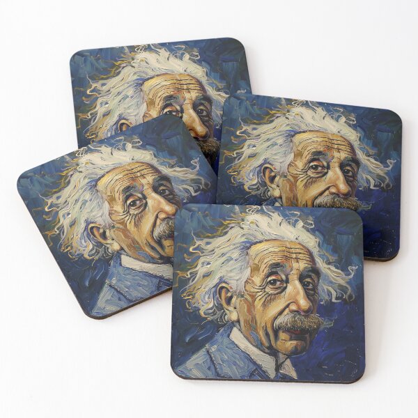 Aperçu de l'œuvre Albert Einstein | Peinture dans le style de Vincent van Gogh créée et vendue par ComicsFactory.