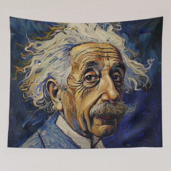 Item preview, Albert Einstein | Painting in the style of Vincent van Gogh designed and sold by ComicsFactory.