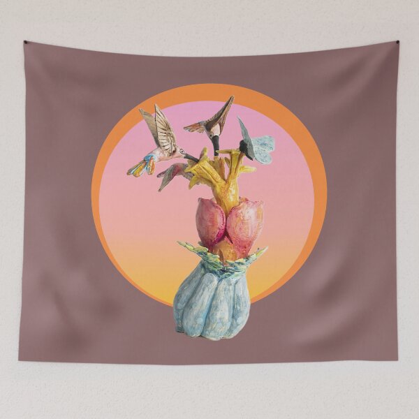 Item preview, three hummingbirds and a butterfly drink from a fantasy flower designed and sold by channel-art.