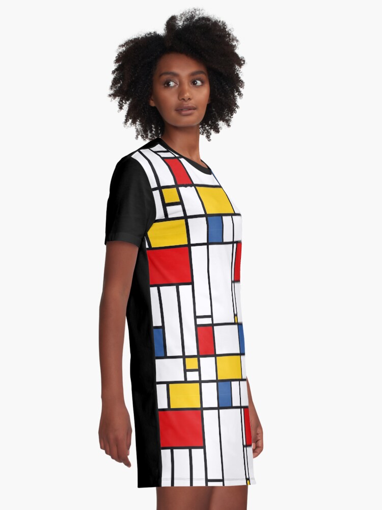Alternate view of mondrian modern de stijl Graphic T-Shirt Dress