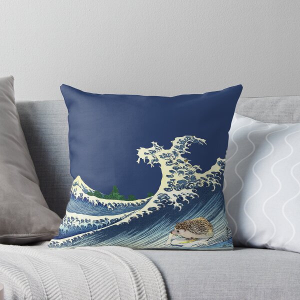 Item preview, Hedgehog Surfs the Big Wave Japanese Woodblock  designed and sold by PPricklepants.