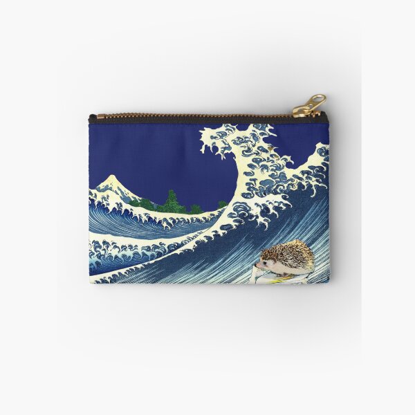 Item preview, Hedgehog Surfs the Big Wave Japanese Woodblock  designed and sold by PPricklepants.
