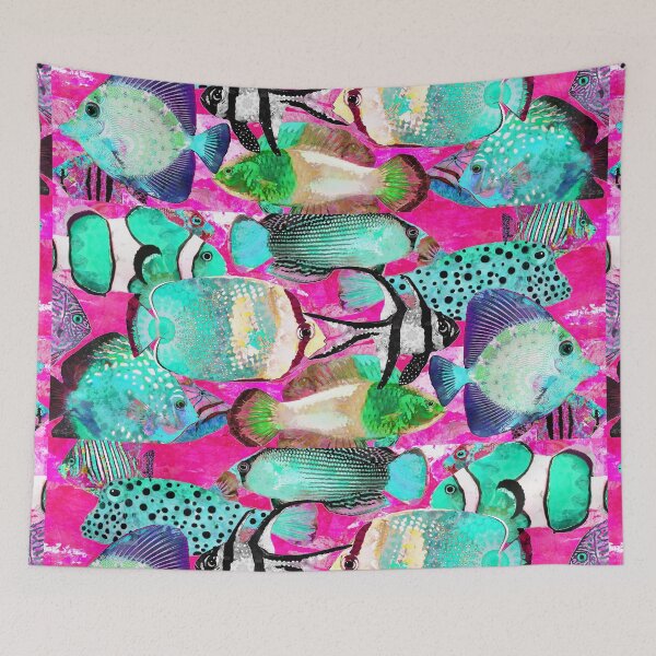 Item preview, Colorful Tropical Fish Party 2 Beach Art designed and sold by Sharon Cummings Art.