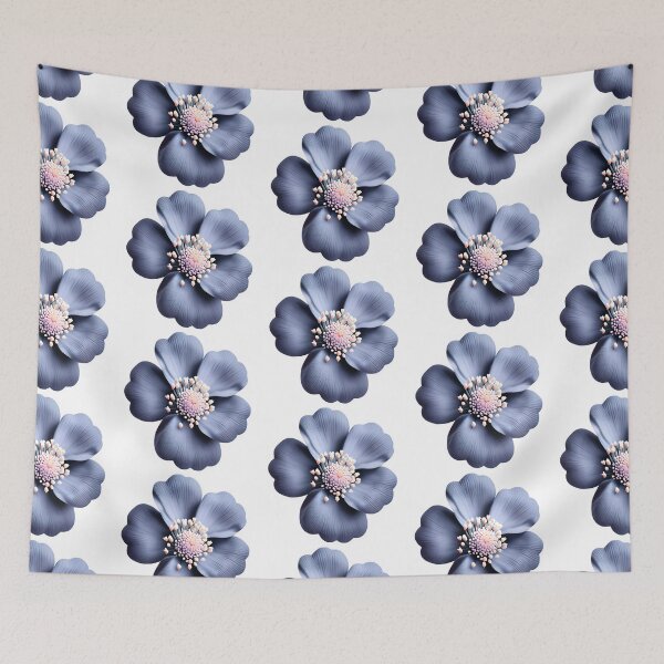 Item preview, 3 D Floral Pattern in Blue designed and sold by MargaretFasDes.