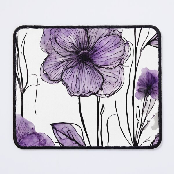 Item preview, Charming Aquarelle Flower Black Ink: Soft Hues and Detailed Floral Pattern designed and sold by Blink Art Studio.