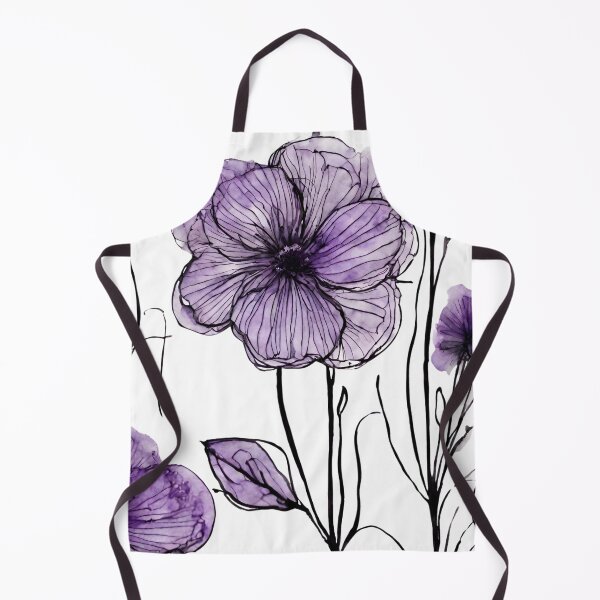 Item preview, Charming Aquarelle Flower Black Ink: Soft Hues and Detailed Floral Pattern designed and sold by Blink Art Studio.