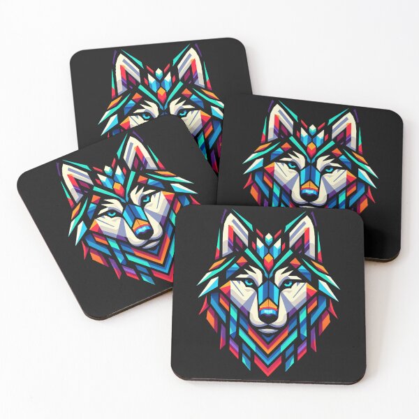 Item preview, Wolf dog geometric art, pop art, Polygonal illustration designed and sold by CutOriginalArt.