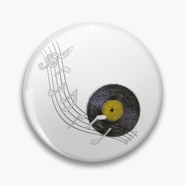 Item preview, music record appliqué designed and sold by PurplePajamas.
