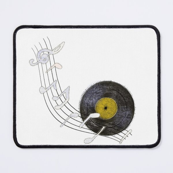 Item preview, music record appliqué designed and sold by PurplePajamas.