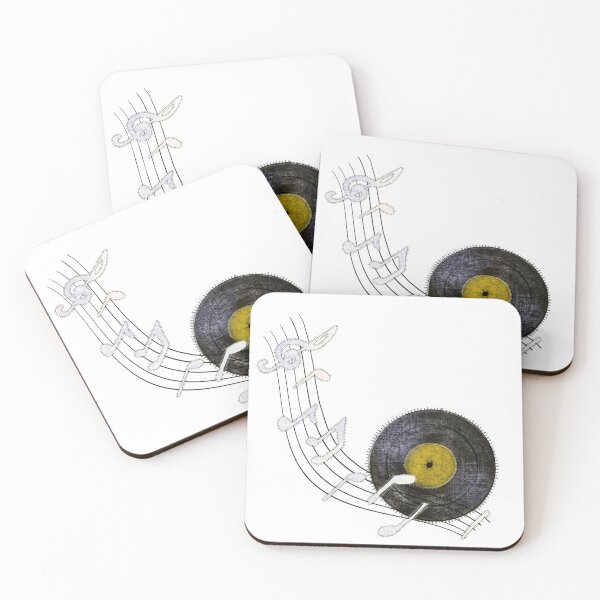 Item preview, music record appliqué designed and sold by PurplePajamas.