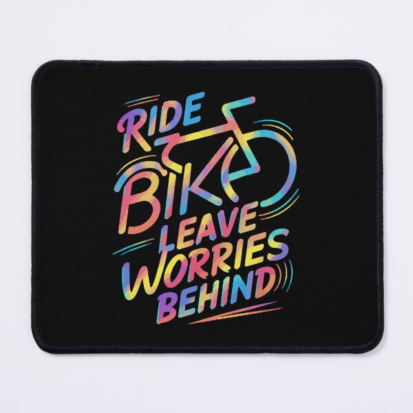 Item preview, Ride Bike, Leave Worries Behind colorful letters designed and sold by mergmart.