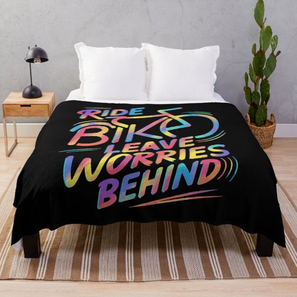 Item preview, Ride Bike, Leave Worries Behind colorful letters designed and sold by mergmart.