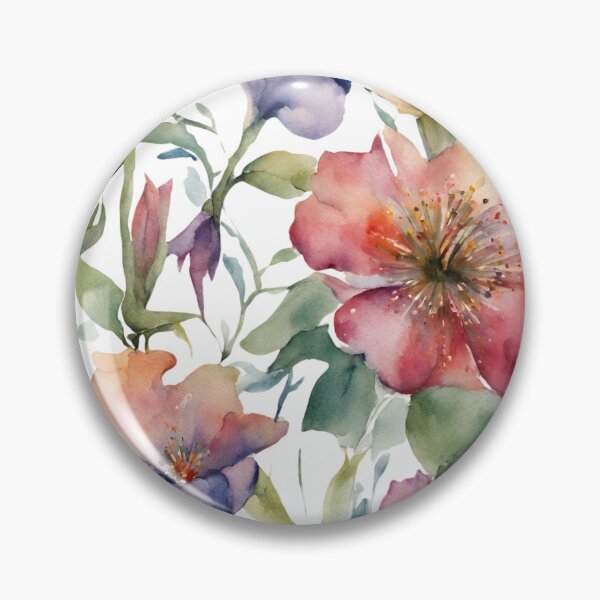 Item preview, Charming Aquarelle Flower: Soft Hues and Detailed Floral Pattern designed and sold by Blink Art Studio.