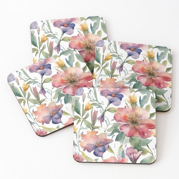 Item preview, Charming Aquarelle Flower: Soft Hues and Detailed Floral Pattern designed and sold by Blink Art Studio.