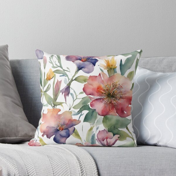Item preview, Charming Aquarelle Flower: Soft Hues and Detailed Floral Pattern designed and sold by Blink Art Studio.