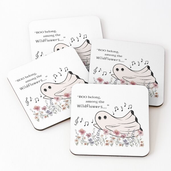 Item preview, Cute Musical Ghost in Flower Field - Botanical Art designed and sold by Teribelle.