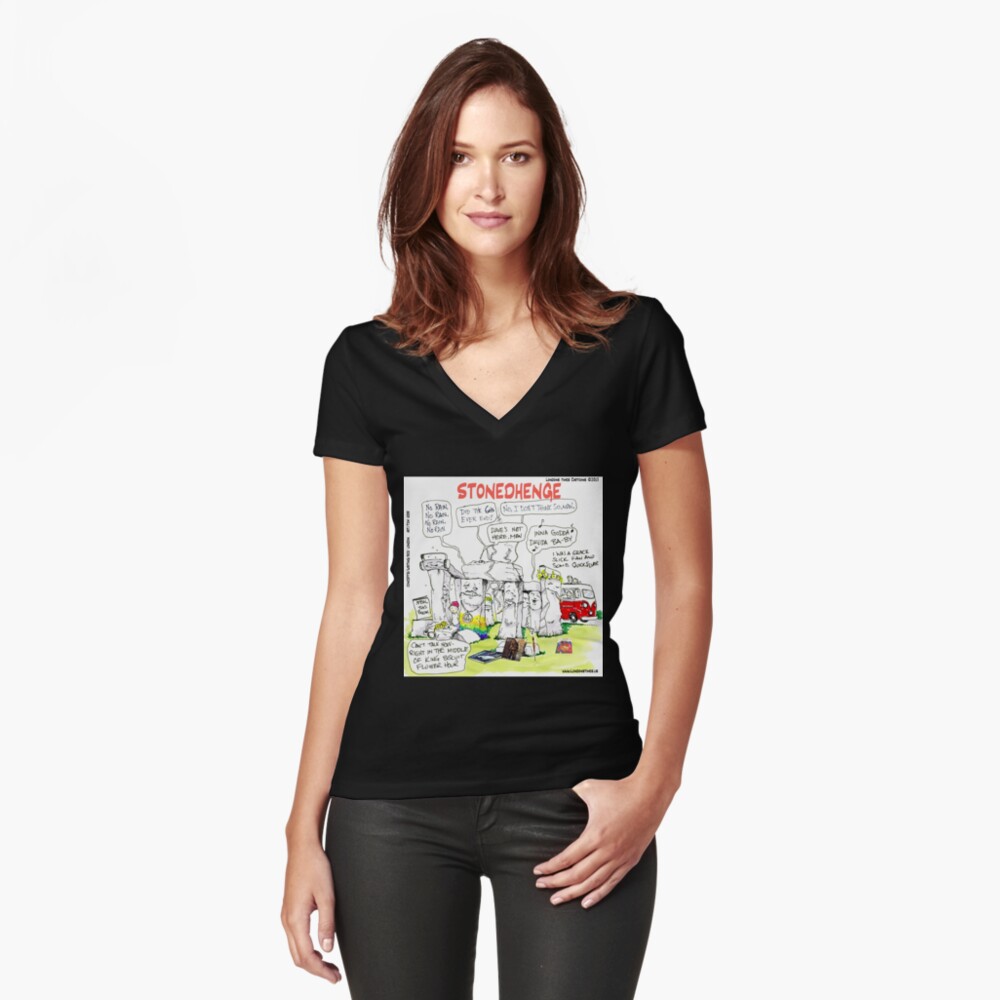 Item preview, Fitted V-Neck T-Shirt designed and sold by ltcartoons.