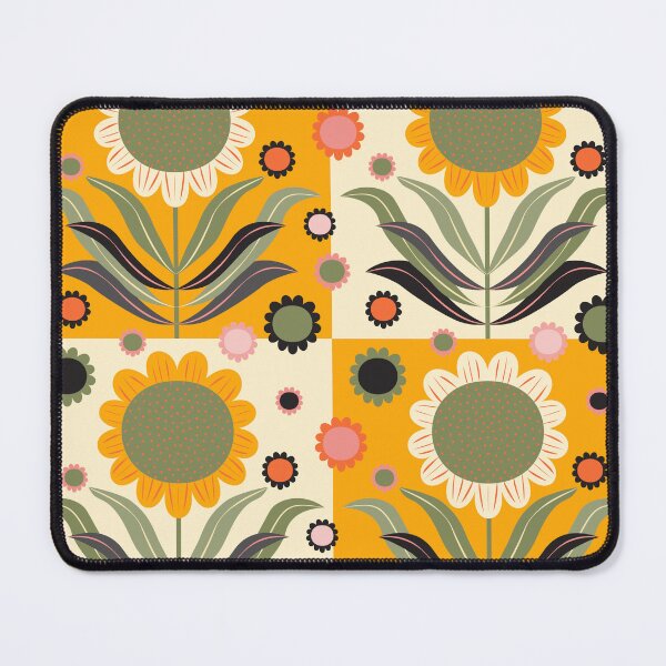 Item preview, Scandinavian Retro Flowers on yellow and white designed and sold by Anne-Leue.