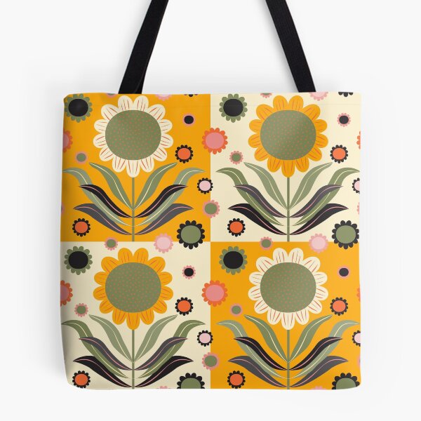 Item preview, Scandinavian Retro Flowers on yellow and white designed and sold by Anne-Leue.