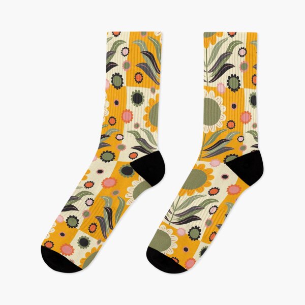 Item preview, Scandinavian Retro Flowers on yellow and white designed and sold by Anne-Leue.