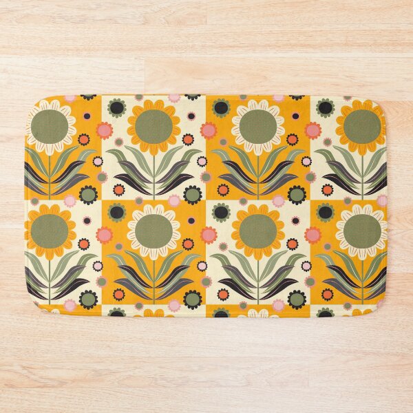 Item preview, Scandinavian Retro Flowers on yellow and white designed and sold by Anne-Leue.