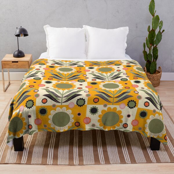 Item preview, Scandinavian Retro Flowers on yellow and white designed and sold by Anne-Leue.