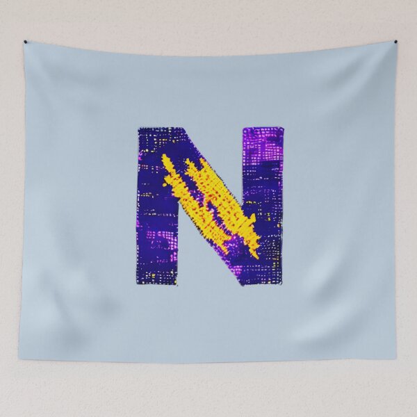 Item preview, letter N, monogram. typography collage. ABC art. gift designed and sold by Minibubb.