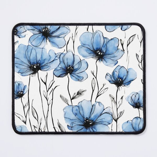 Item preview, Charming Aquarelle Flower Black Ink: Soft Hues and Detailed Floral Pattern designed and sold by Blink Art Studio.