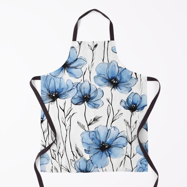 Item preview, Charming Aquarelle Flower Black Ink: Soft Hues and Detailed Floral Pattern designed and sold by Blink Art Studio.