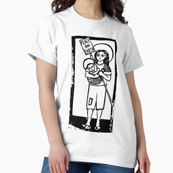Item preview, Mary and Jesus Linocut Image designed and sold by SarahFullerArt.
