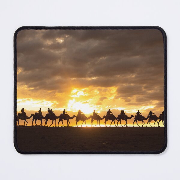 Item preview, Silhouettes of camels at sunset in the Agafay desert designed and sold by fimreal.