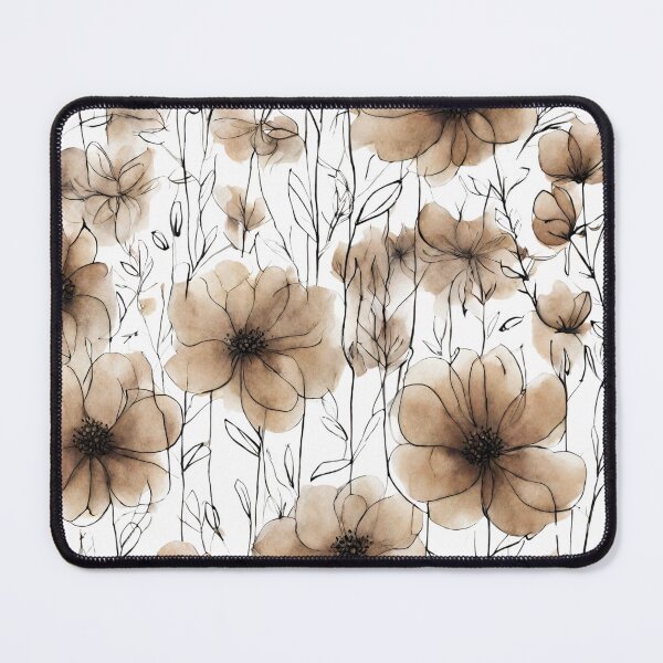 Item preview, Charming Aquarelle Flower Black Ink: Soft Hues and Detailed Floral Pattern designed and sold by Blink Art Studio.