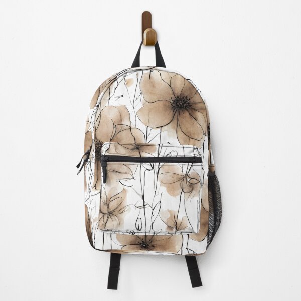 Item preview, Charming Aquarelle Flower Black Ink: Soft Hues and Detailed Floral Pattern designed and sold by Blink Art Studio.