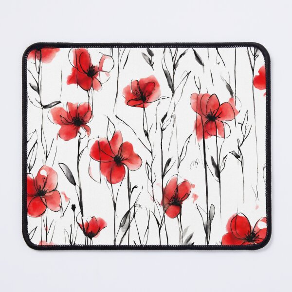 Item preview, Charming Aquarelle Flower Black Ink: Soft Hues and Detailed Floral Pattern designed and sold by Blink Art Studio.
