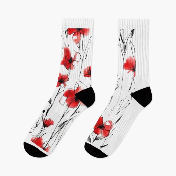 Item preview, Charming Aquarelle Flower Black Ink: Soft Hues and Detailed Floral Pattern designed and sold by Blink Art Studio.