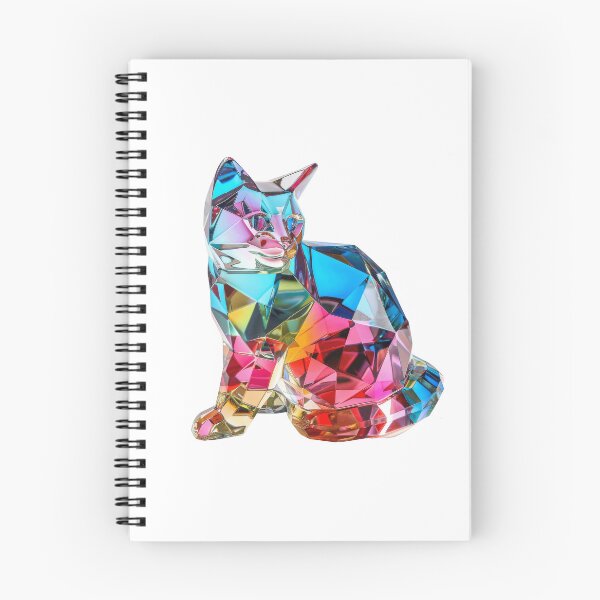 Artikelvorschau, Bunte Kristallglas-Katzenfigur entworfen und verkauft von Graphics By Craig.
