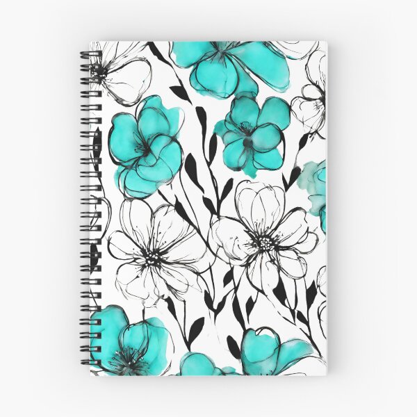 Item preview, Charming Aquarelle Flower Black Ink: Soft Hues and Detailed Floral Pattern designed and sold by Blink Art Studio.