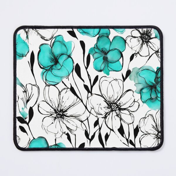 Item preview, Charming Aquarelle Flower Black Ink: Soft Hues and Detailed Floral Pattern designed and sold by Blink Art Studio.