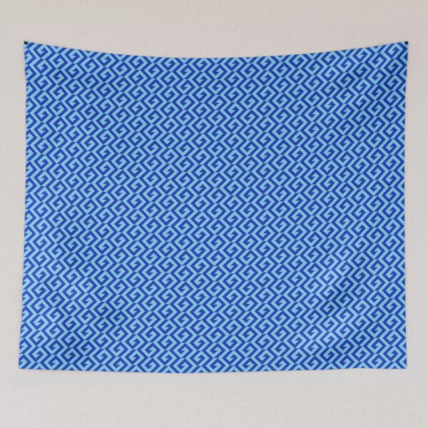 Item preview, geometric cobalt and sky blue designed and sold by pakanta.