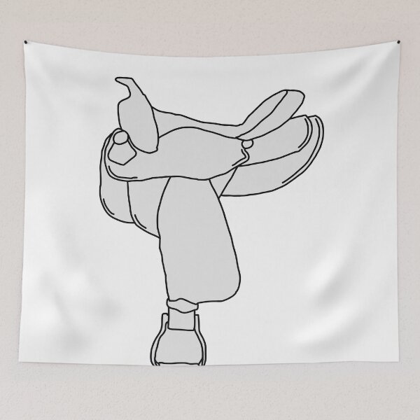 Item preview, Western Saddle Outline Sketch Equestrian Riding designed and sold by Abby Art Studio.