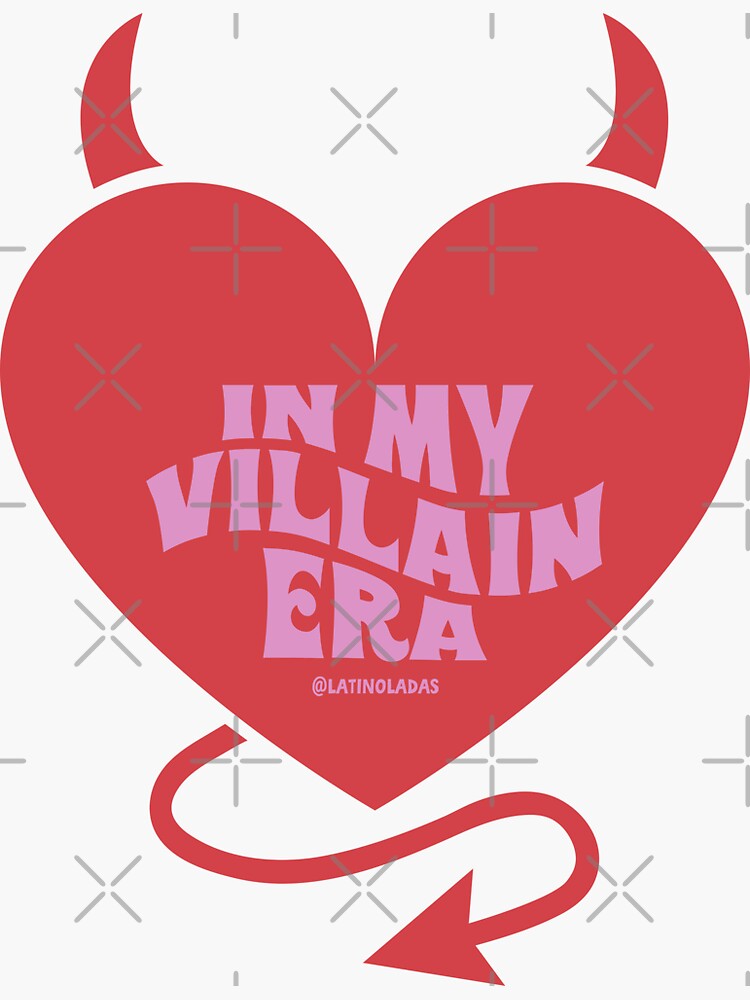 In My Villain Era / Reading Lovers Hot Pink Red Heart Devil Horns 