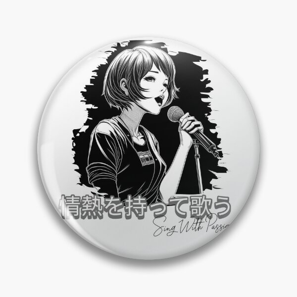 Item preview, Sing With Passion, black and white anime style designed and sold by Animetal-Shop.